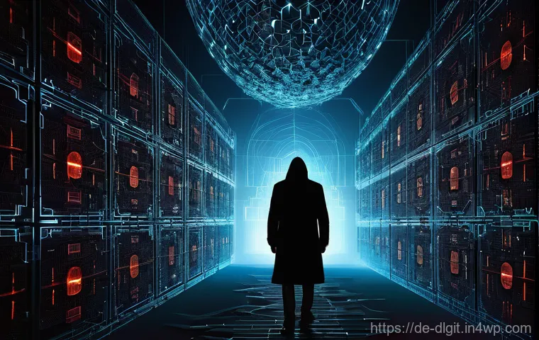 디지털 통화의 기술적 도전 과제 - A surreal digital landscape depicting a massive traffic jam of stylized blockchain transaction "cars...