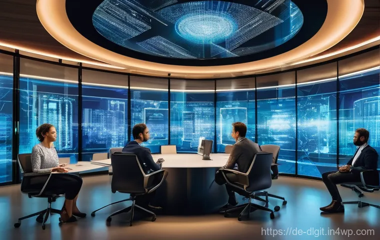디지털 통화의 신뢰성 확보 방안 - **Prompt:** A diverse group of professional adults, meticulously dressed in contemporary business ca...