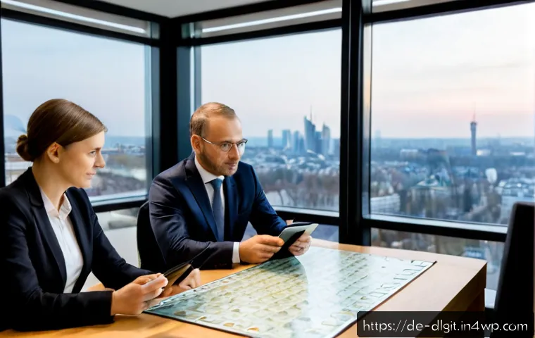 Home 13 국제 디지털 통화 정책의 동향 - Photorealistic European central bank policy meeting in a modern Frankfurt conference room, diverse G...